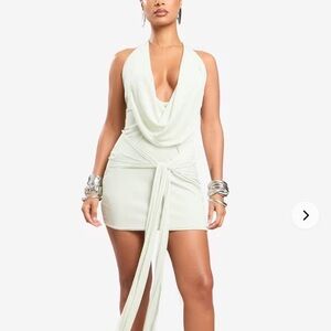 Elegant Mint Green Halter Dress